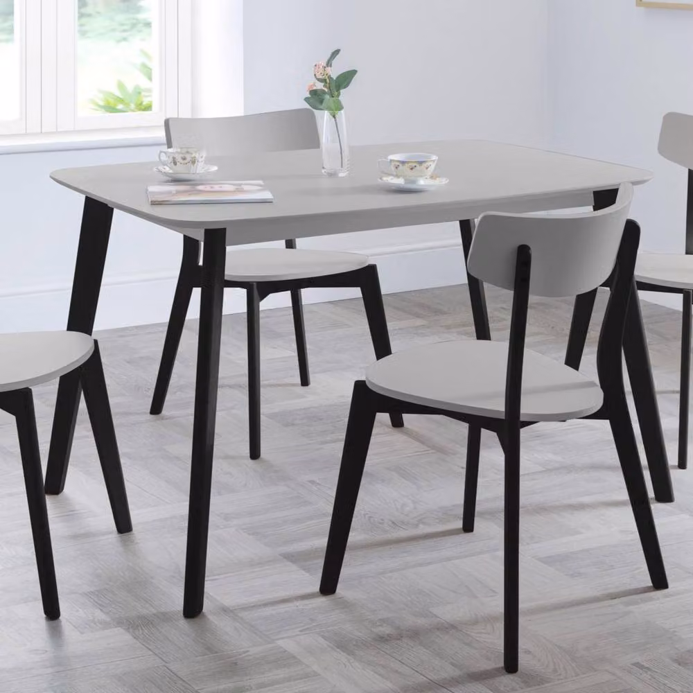 Cheshire Premium Casa Rectangular Dining Table in Grey and Black, W: 80 cm, D: 80 cm, H: 75 cm – 2