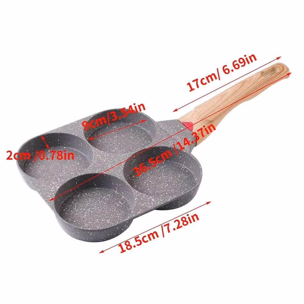 VOGREX Black Non-Stick Ceramic 4-Hole Egg and Pancake Frying Pan – 2