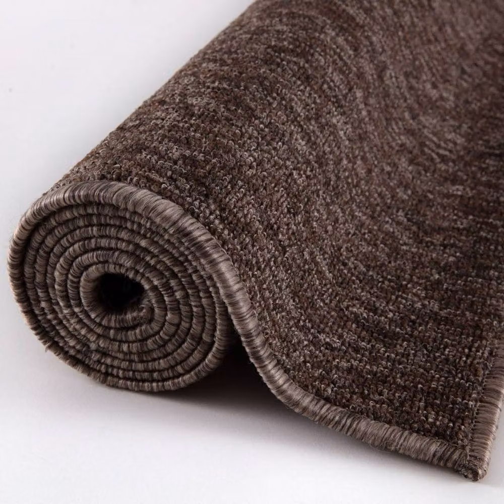 THE RUGS Flex Collection Solid Design Low Pile Extra Large Living Room Rug in Brown, W: 240 cm, D: 340 cm – 3