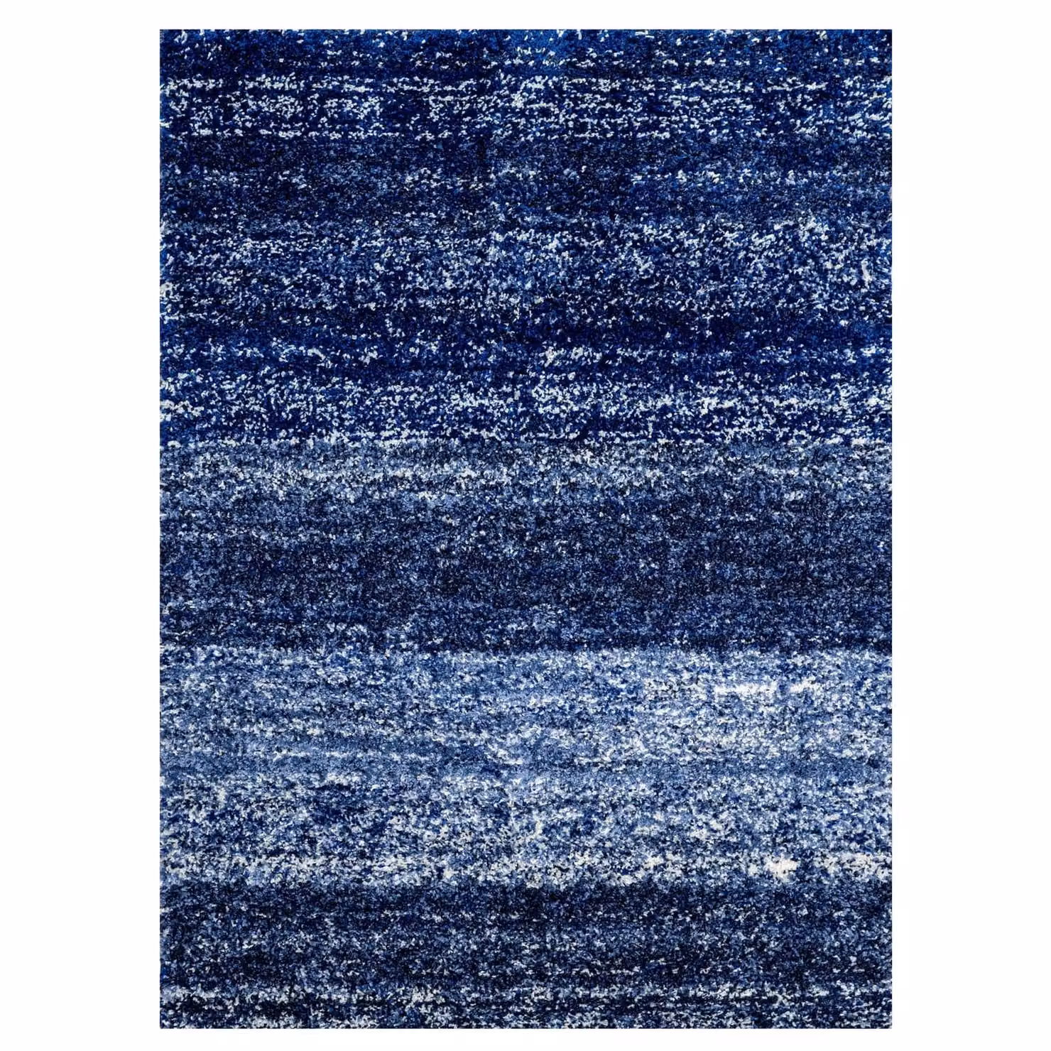 Kukoon Navy Blue Striped Mottled Shaggy Rug, W: 160 cm, D: 230 cm – 5