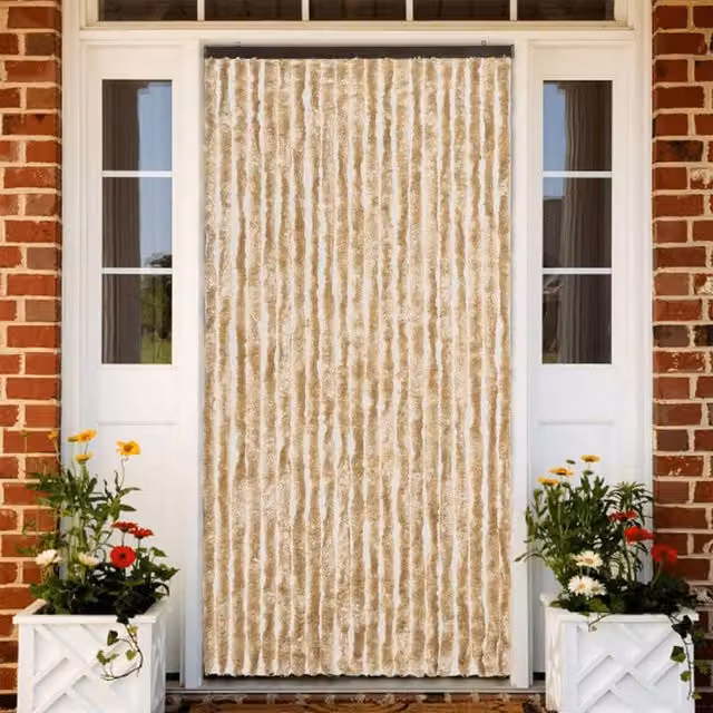 Berkfield Home Beige Chenille Insect Curtain, W: 90 cm, H: 220 cm