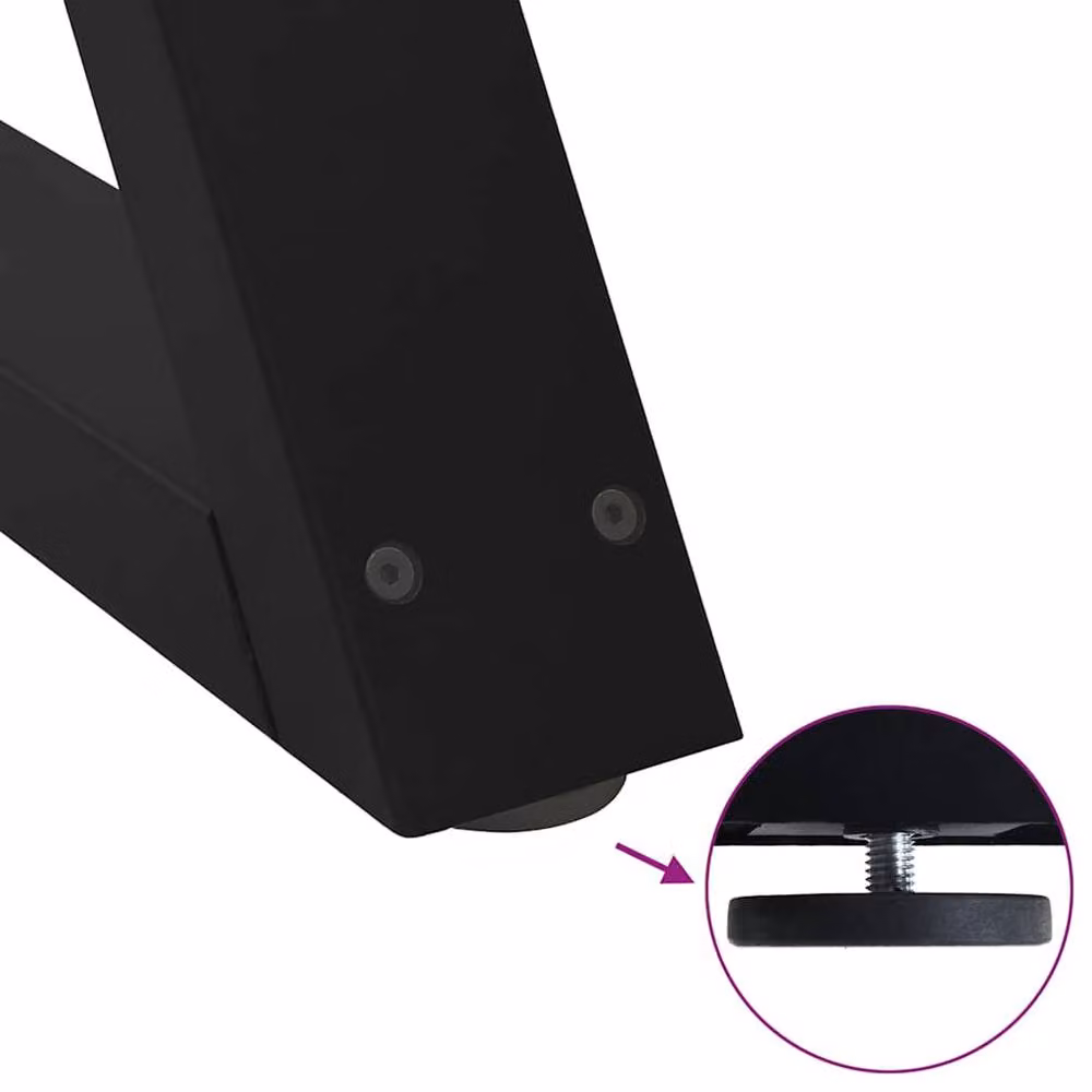 Berkfield Home Steel Dining Table Legs, 2 Pieces, Black, H: 72 cm, W: 80 cm – 5