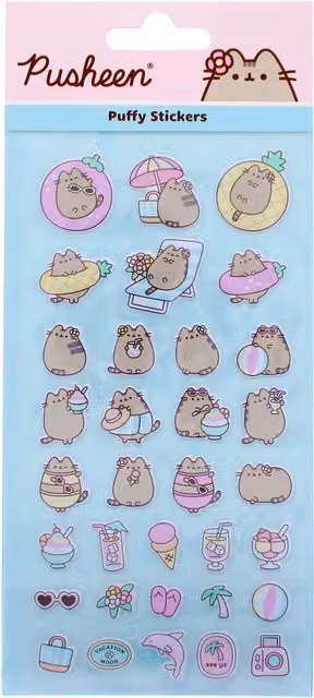 Pusheen Multicolour Paper Stickers in Blue