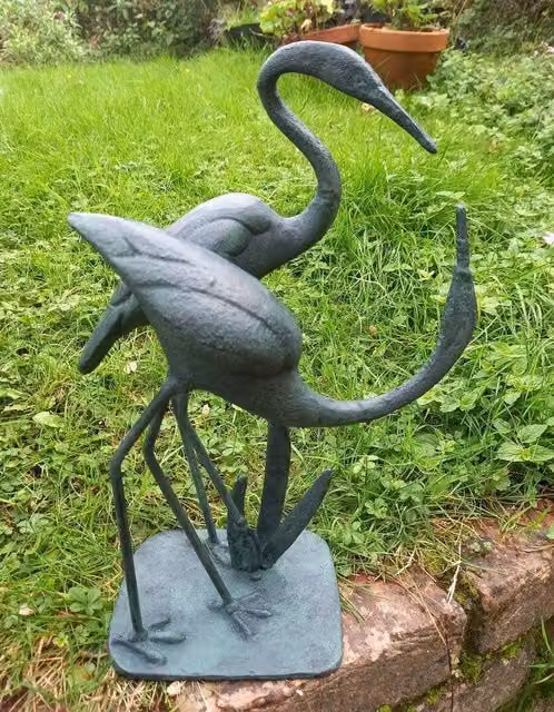 Inspirational Gifting Love Cranes Garden Sculpture, Cast Aluminium with Bronze Finish, Height: 37 cm – 1