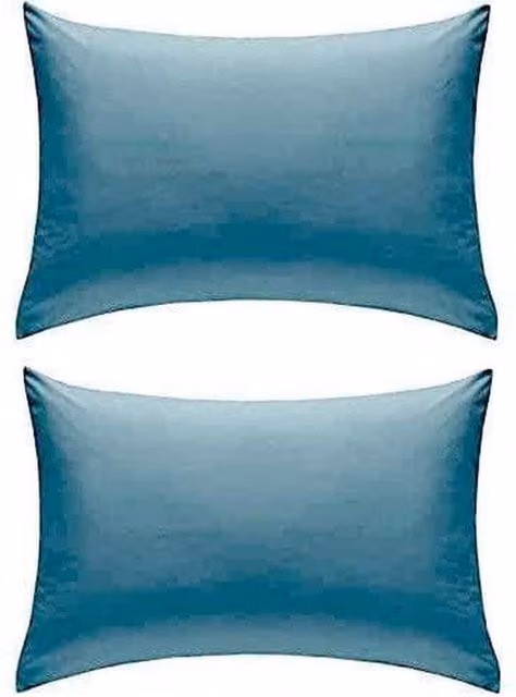 NewEdgeBlinds Plain Blue Percale Pillowcase Pair
