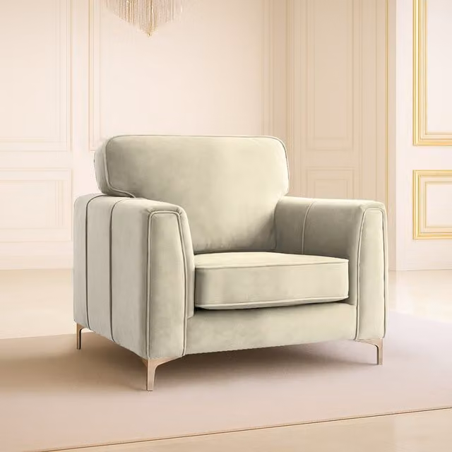 Somnior Beds Ltd Regency Plush Velvet Tub Armchair in Beige