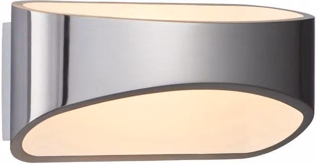 Endon Modern LED Up and Down Oval Wall Light in White Aluminium