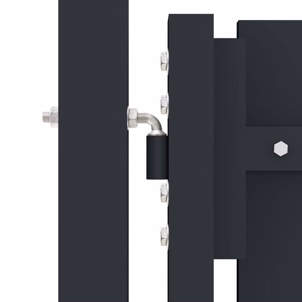 Berkfield Home Steel Double Door Swing Fence Gate in Anthracite, W: 306 cm, H: 175 cm – 4