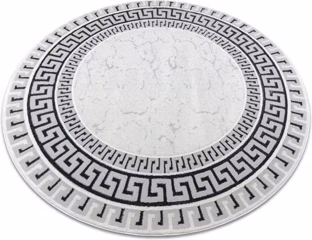 RugsX Allure Round Geometric Rug in White, Diameter: 120 cm – 1