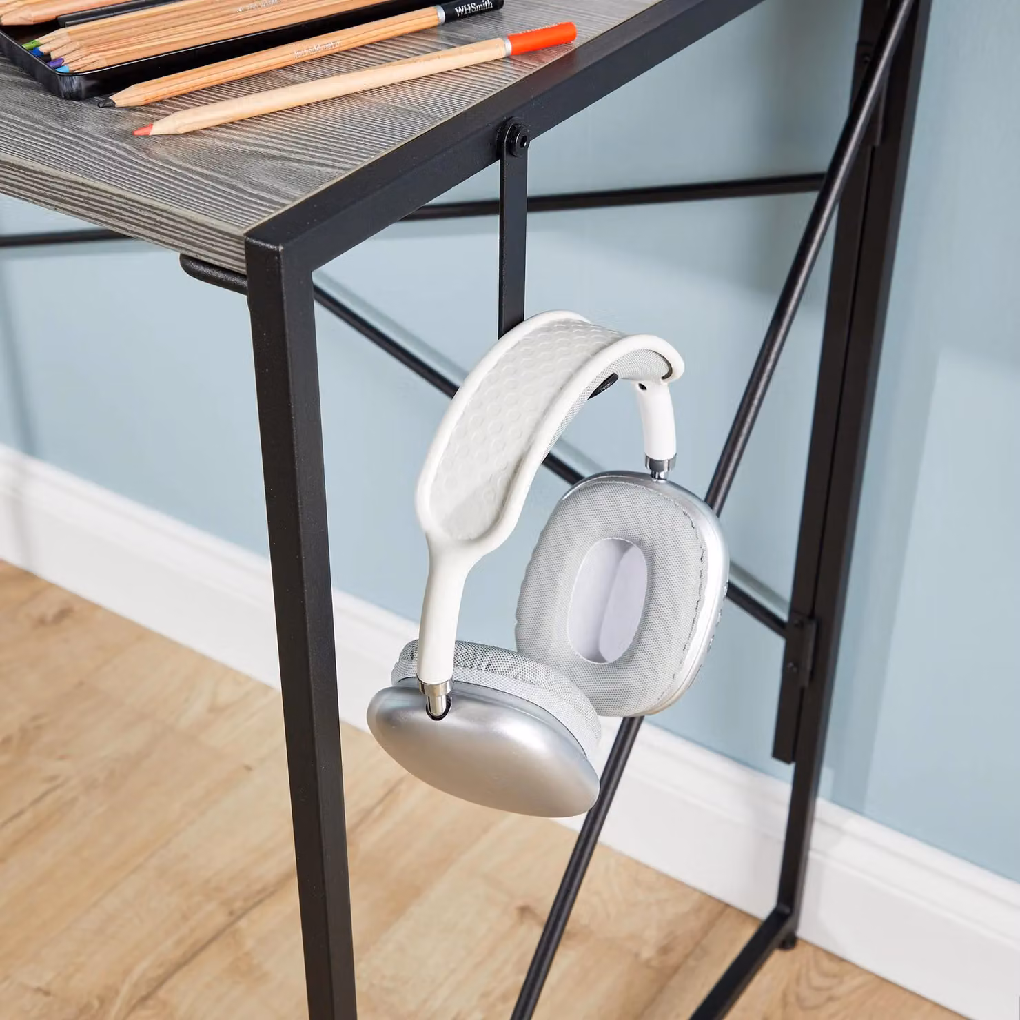 Home Source Folding Compact Computer Desk in Grey – 2