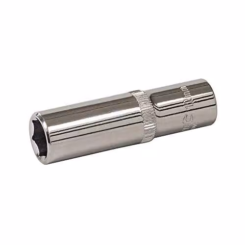 Loops 12mm Metric Deep Socket Driver 6 Point 3/8 Inch Ratchet Spanner Bit in Silver Chrome Vanadium Steel – 1
