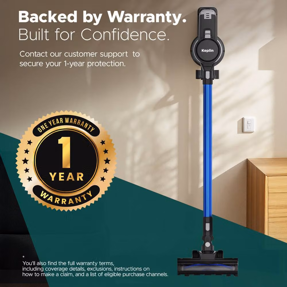 Keplin Blue Cordless Bagless Vacuum Cleaner with LED Display and 250W Suction Power – 8