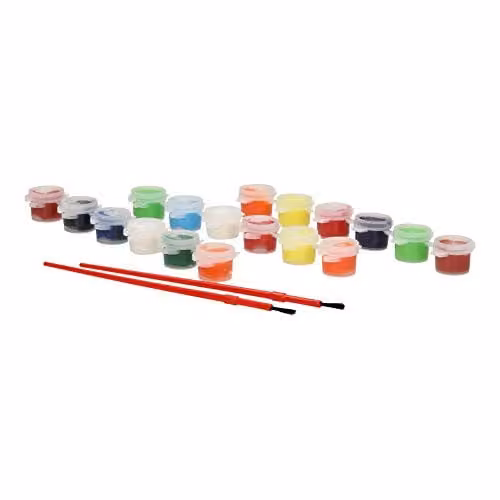 Kids Create Multicolour Paint Set with 18 Paints and 2 Brushes in a Reusable Pouch