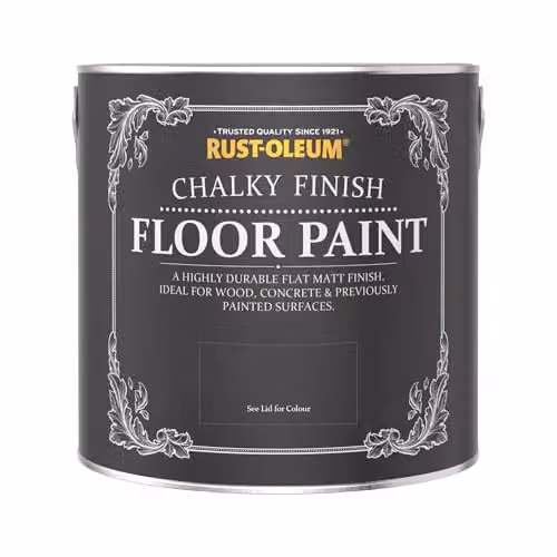 Rust-Oleum Scratch-Proof Floor Paint in Matt Finish, Chalk White, 2.5L – 3