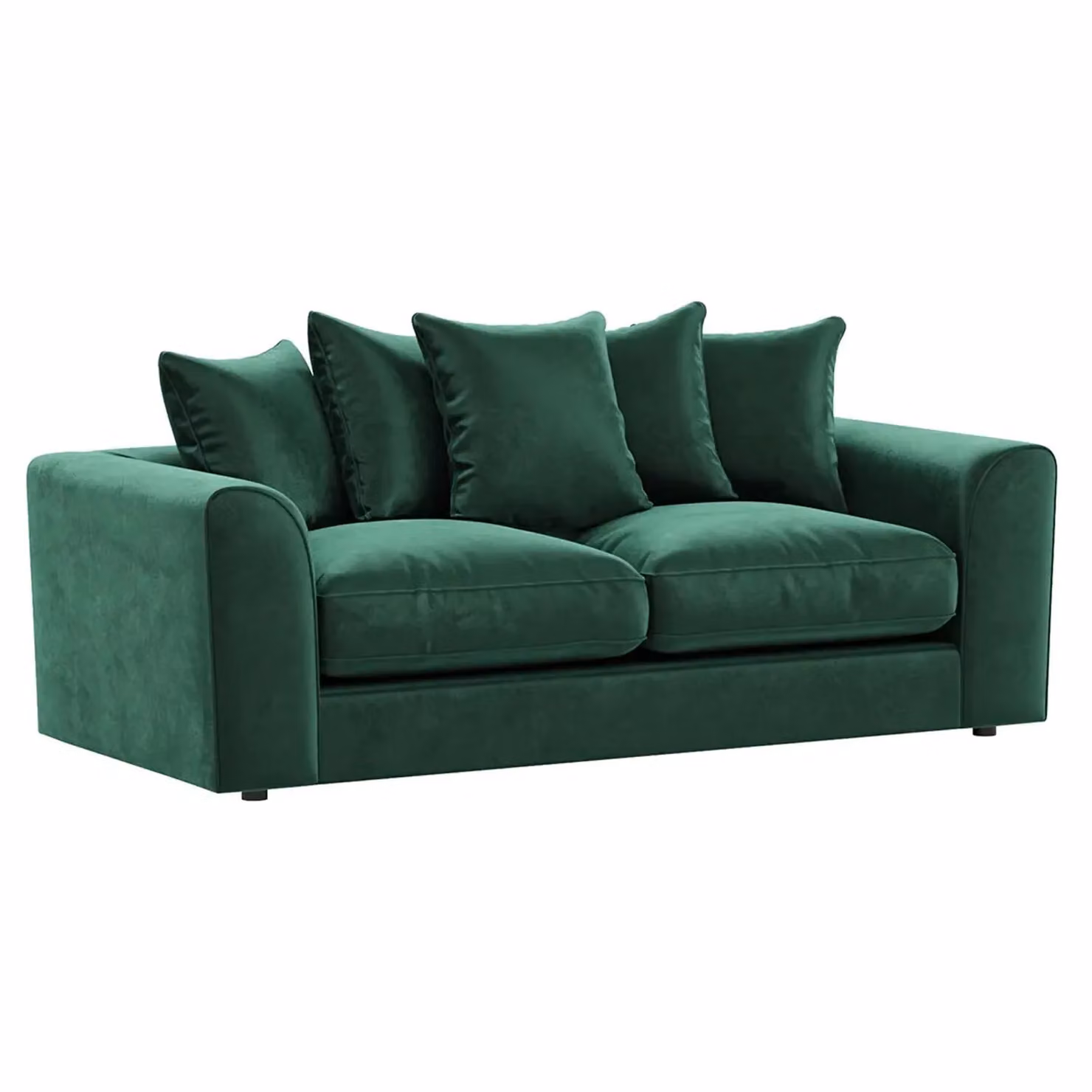 Furnishings For Less UK Brooklyn Plush Velvet Fabric Sofa Set, 3 and 2 Seater, Green – 2