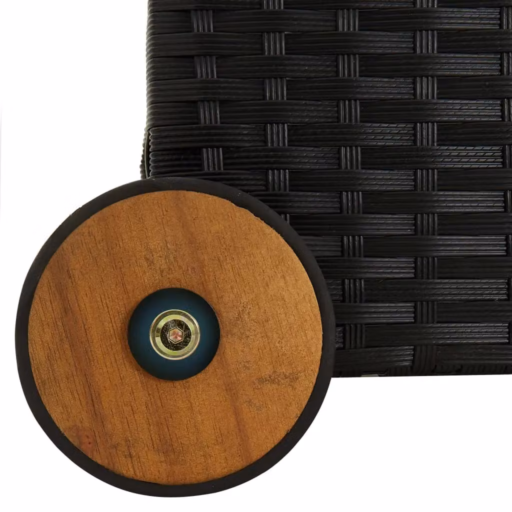 Berkfield Home Black Poly Rattan Garden Storage Box with Castors W/D/H: 120 x 65 x 61 cm – 4