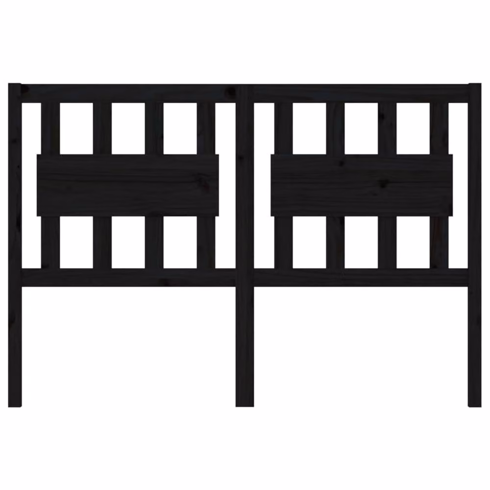 Berkfield Home Rustic Solid Pine Bed Headboard in Black, W: 125.5 cm, D: 4 cm, H: 100 cm – 3
