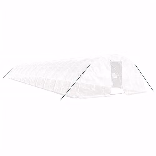 vidaXL Greenhouse with Steel Frame, White, W/D/H: 22 x 5 x 2.3 m – 1