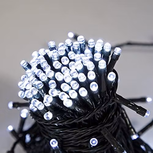 The Christmas Workshop LED Timer Lights in White, 50 Lights, Battery Operated for Indoor or Outdoor Decoration
