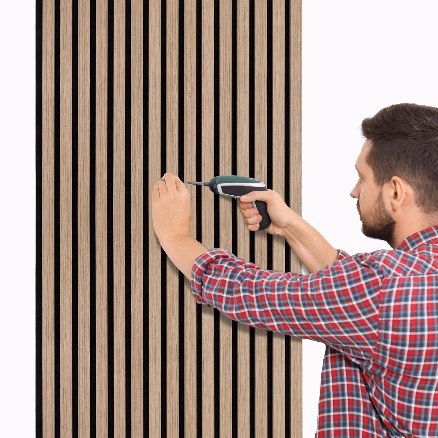 Monstershop Acoustic Slat Wall Panels, 2 Pack, Light Walnut and Terracotta, W/D/H: 240 x 60 x 1.2 cm – 6