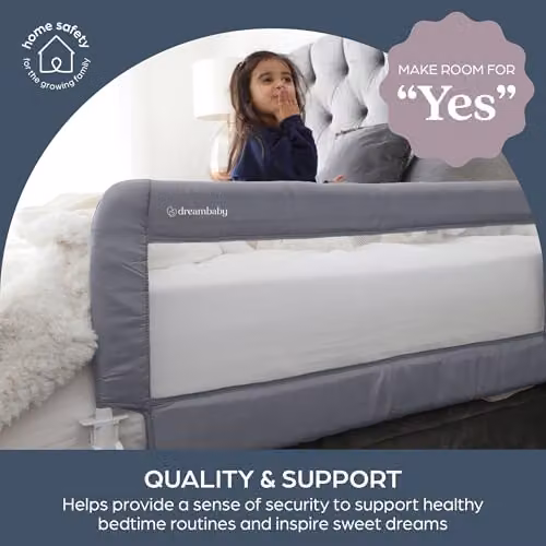 Dreambaby Milan Padded Toddler Bed Guard in Grey, W: 110 cm, H: 45.5 cm – 5