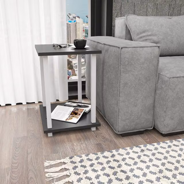 Decorotika Gurnee Side Table in Anthracite and White