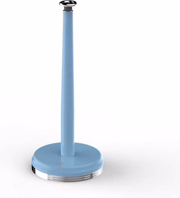 Swan Retro Revive Freestanding Metal Towel Pole in Grey and Blue with Weighted Base