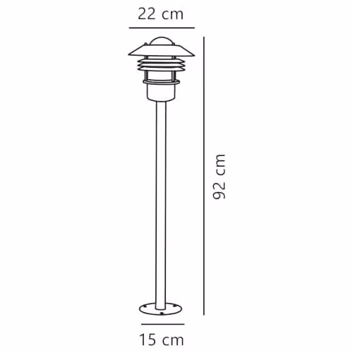 Nordlux Veje Black Metal Outdoor Post Lantern for Garden and Terrace, E27, IP54 – 3