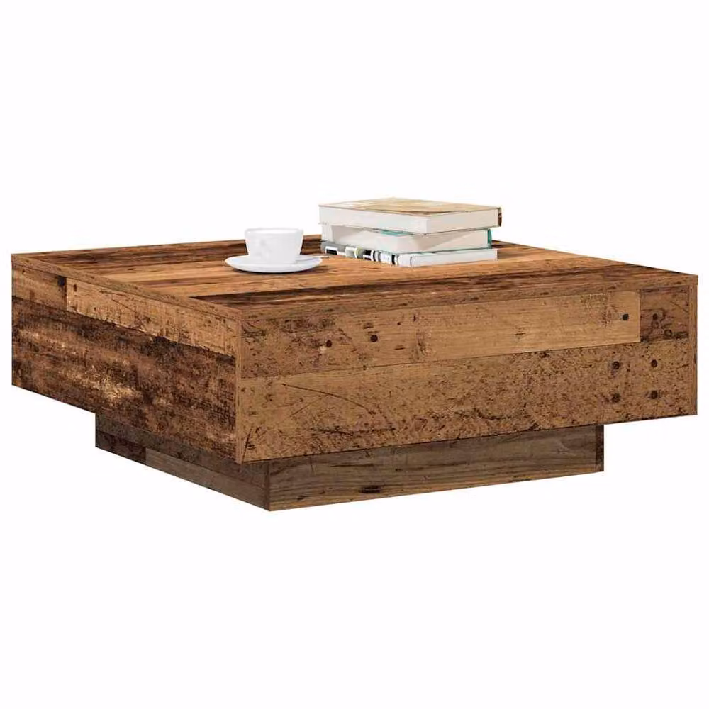 Berkfield Home Square Coffee Table in Brown Oak Wood, W/D/H: 80 x 80 x 31 cm – 3
