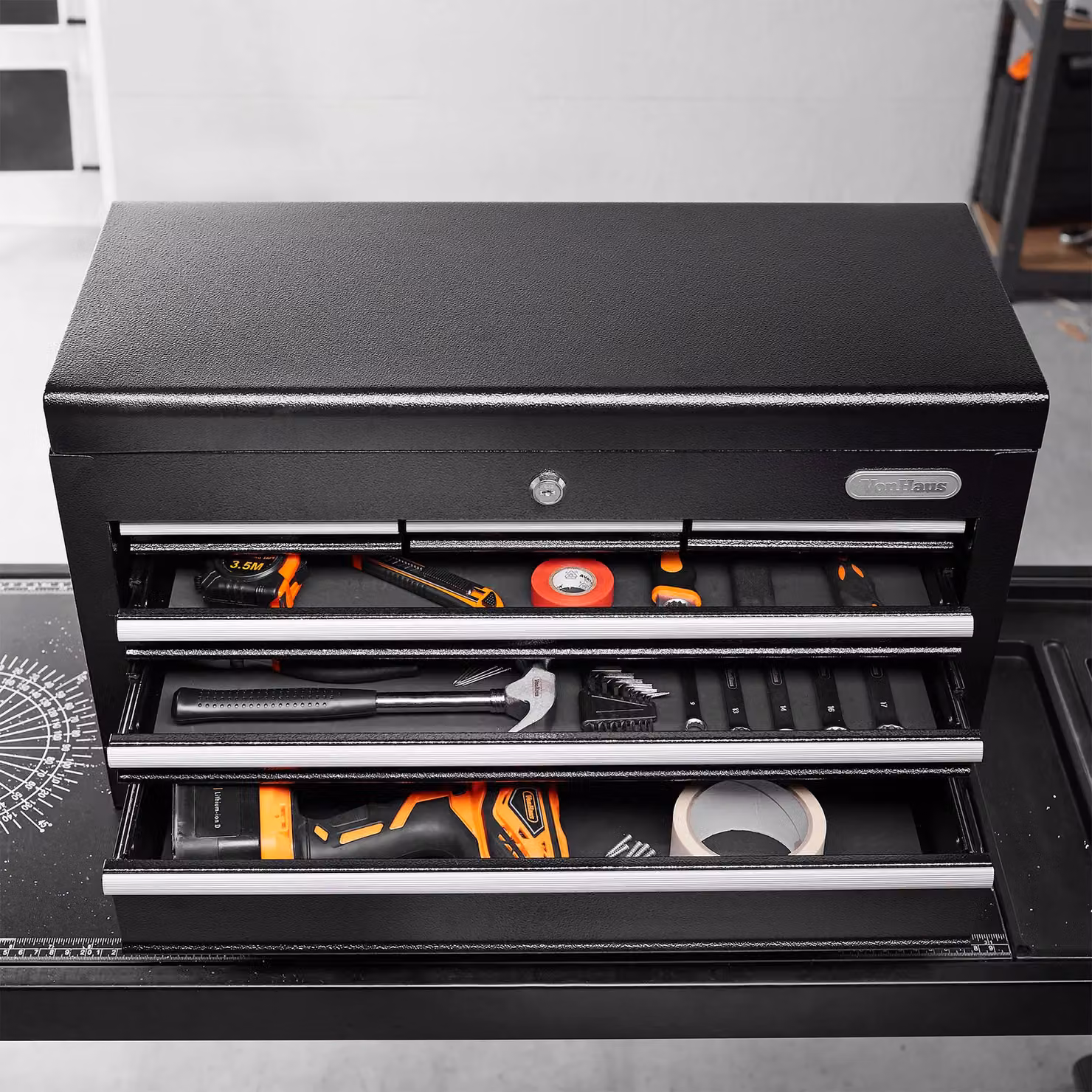 VonHaus Steel Topchest Tool Box in Black – 2