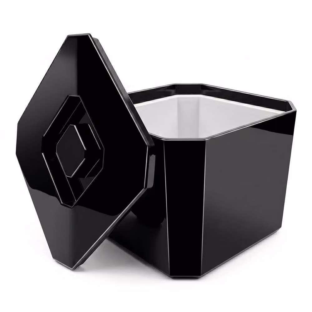 Chabrias Ltd Black Insulated Ice Bucket with Lid and Drainage Liner, 6 l – 11