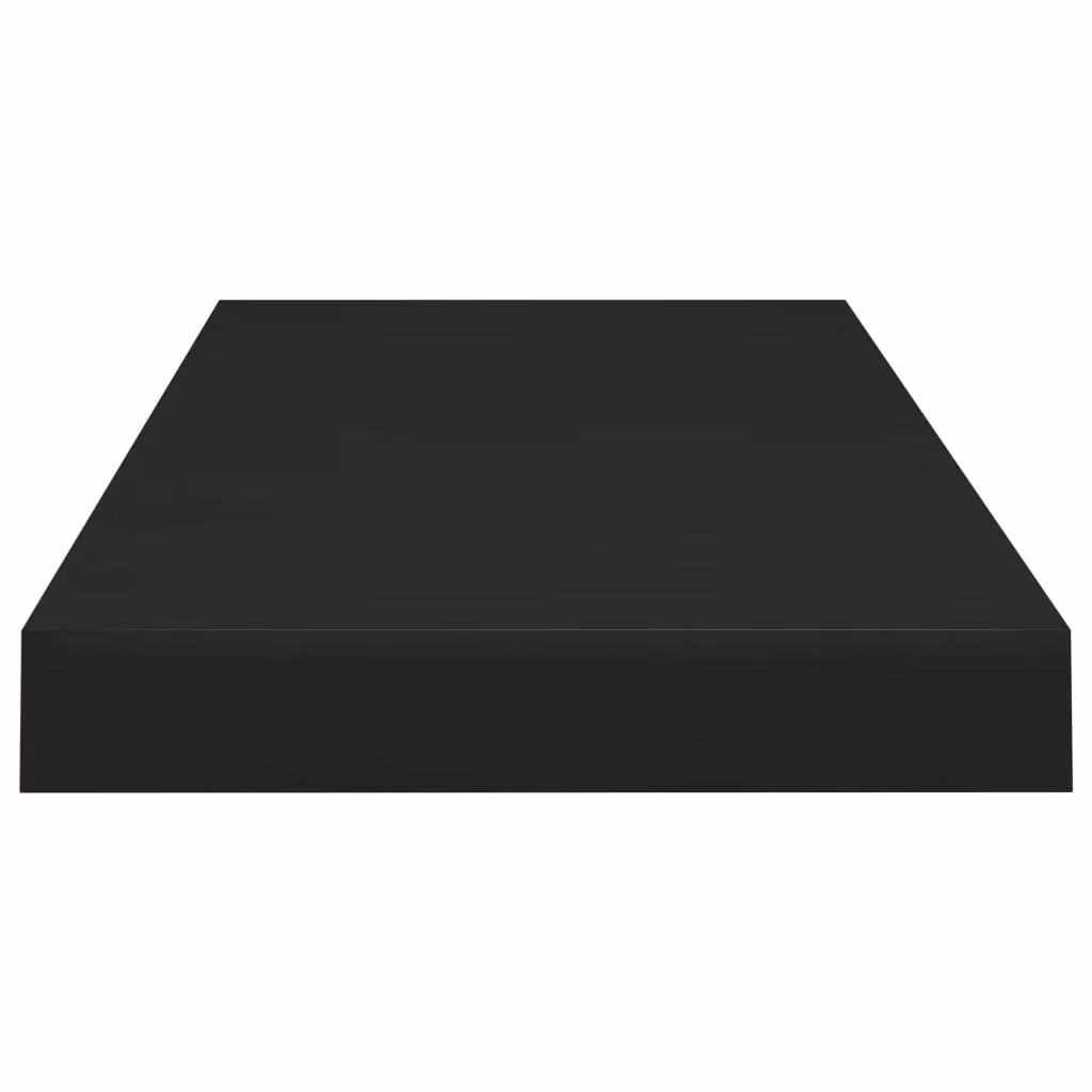 Berkfield Home Set of 4 Black Floating Wall Shelves, W: 60 cm, D: 23.5 cm, H: 3.8 cm – 4