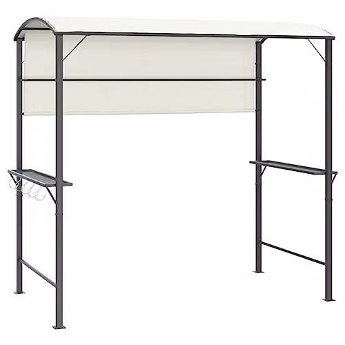 vidaXL Metal Frame Garden Gazebo with Beige Polyester Canopy, W/D/H: 200 x 200 x 110 cm