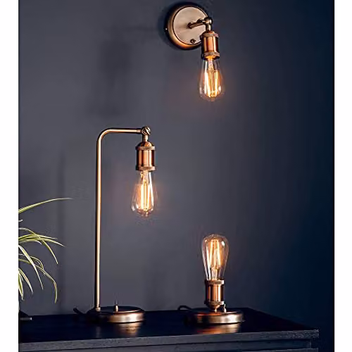 ENDON Industrial Adjustable Copper and Silver Metal Wall Light for Hallways – 2