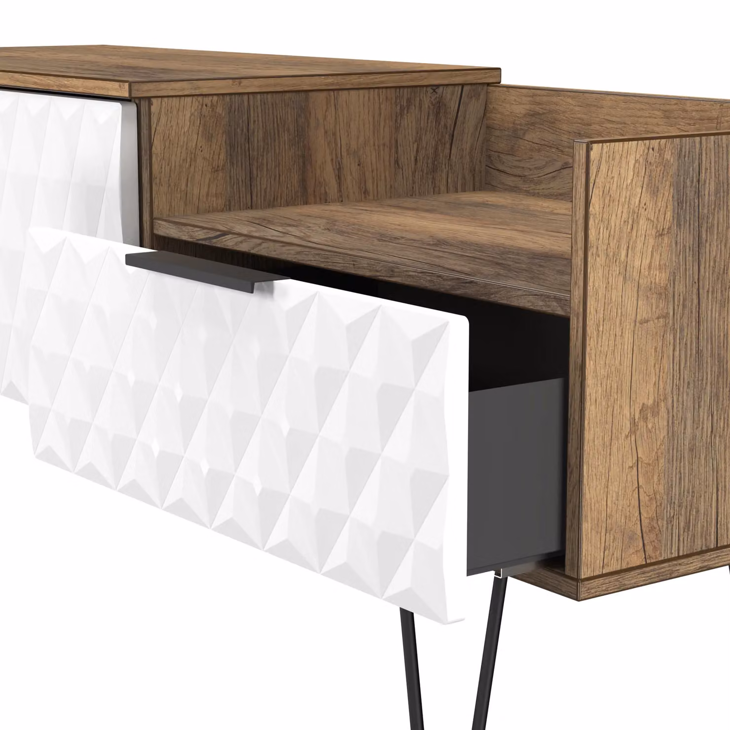 2 U Islay Ready Assembled Modern 2 Drawer Coffee TV Unit in White – 3