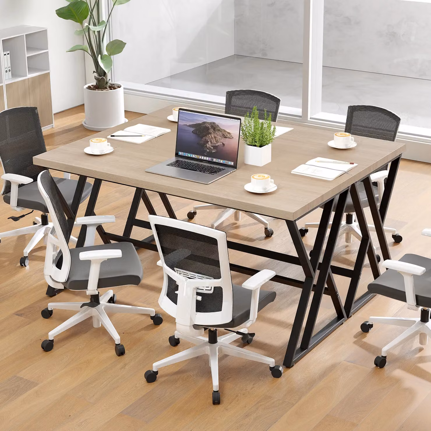 Costway Industrial Computer Desk in Grey and Black – 8