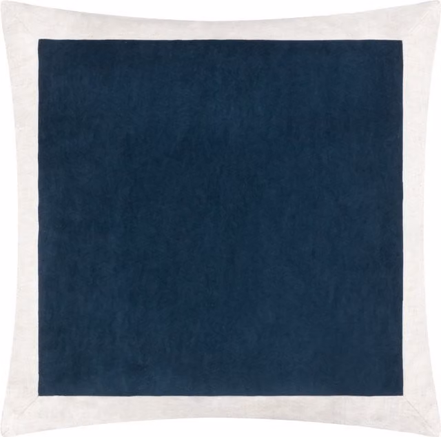 Make It A Home Blue Velvet and Linen Square Cushion Cover