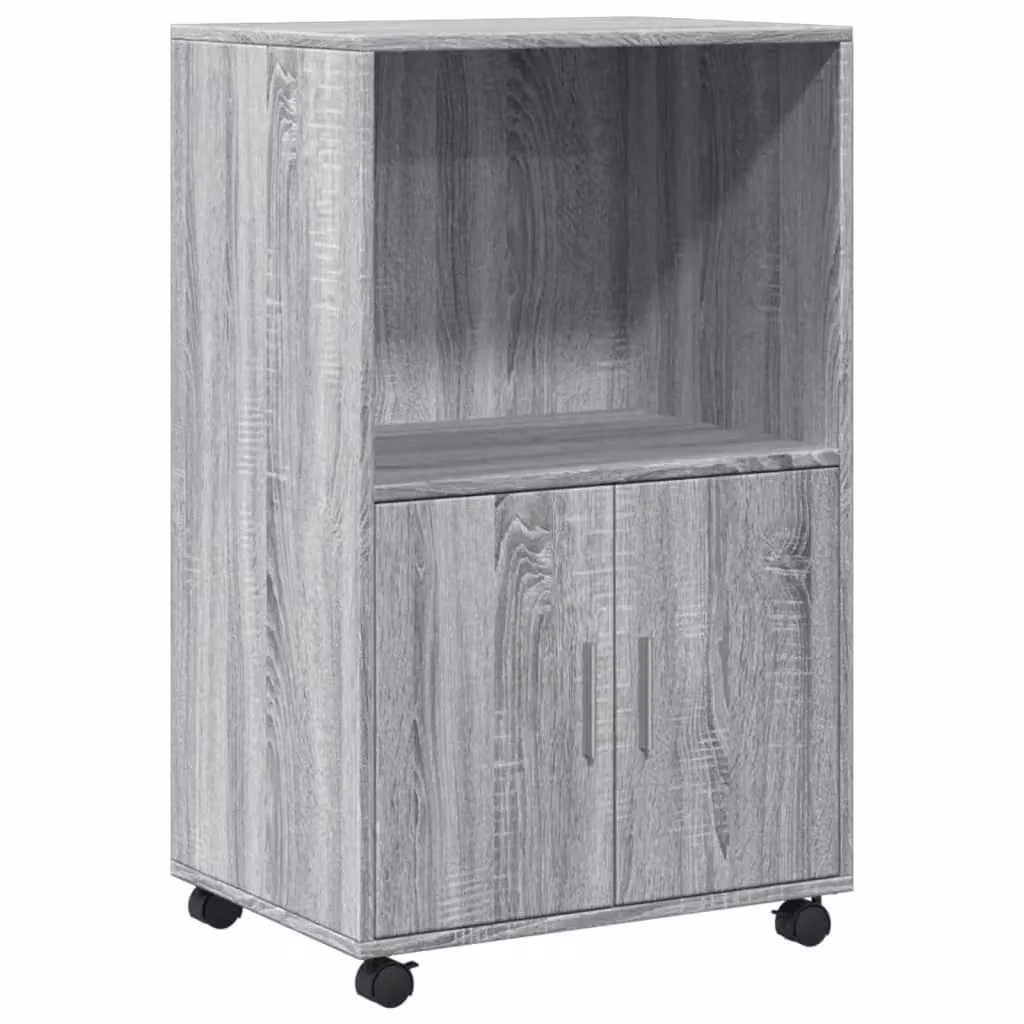 Berkfield Home Rolling Cabinet in Grey Sonoma, W/D/H: 55 x 40 x 91 cm – 2