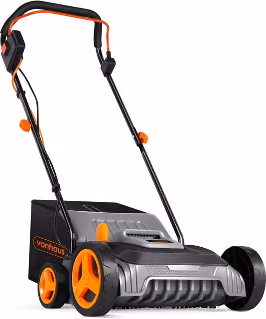VonHaus 1500W Artificial Grass Brush in Grey with Nylon Bristles and Collection Bag