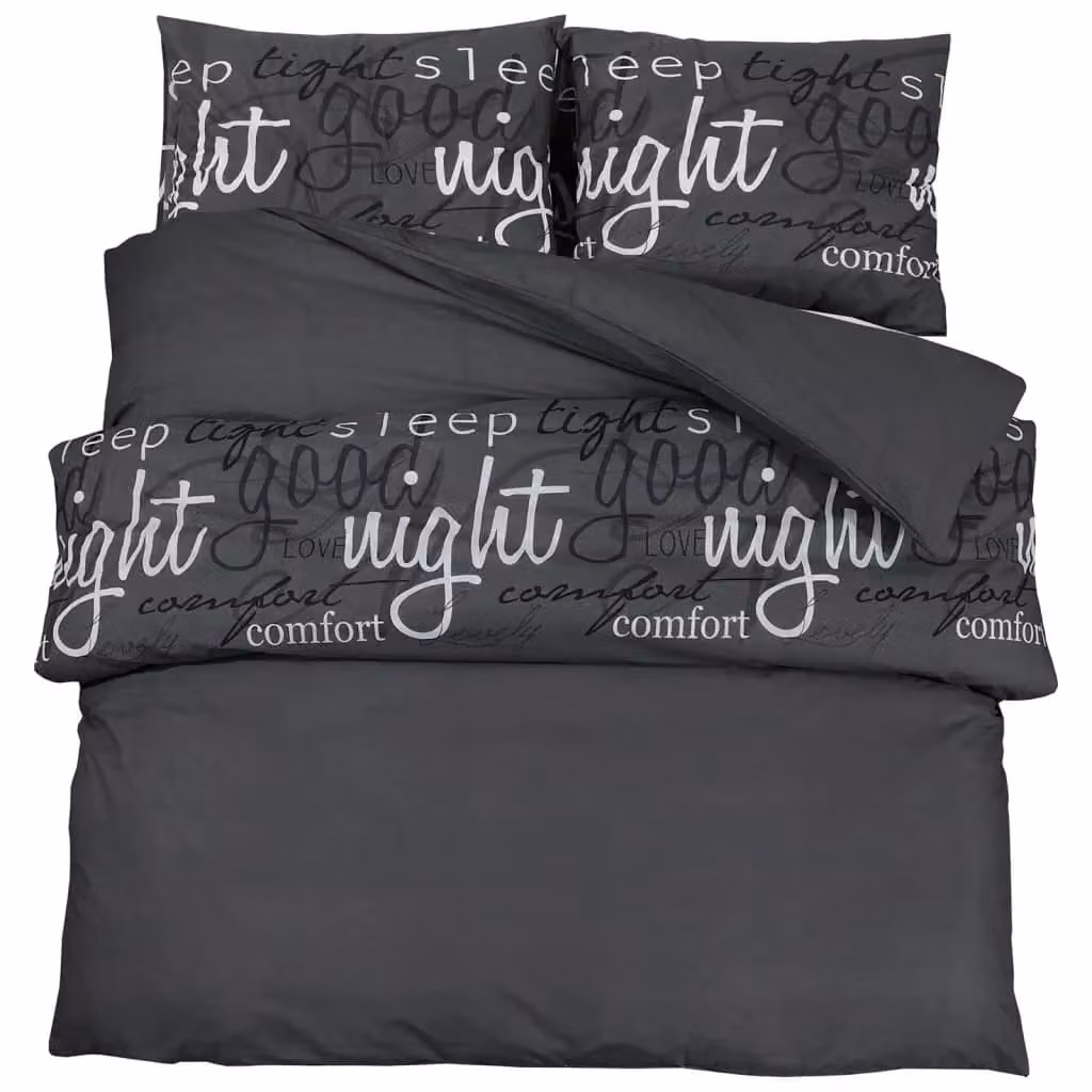Berkfield Home Black Cotton Duvet Cover and Pillowcase Set, 200 x 200 cm – 2