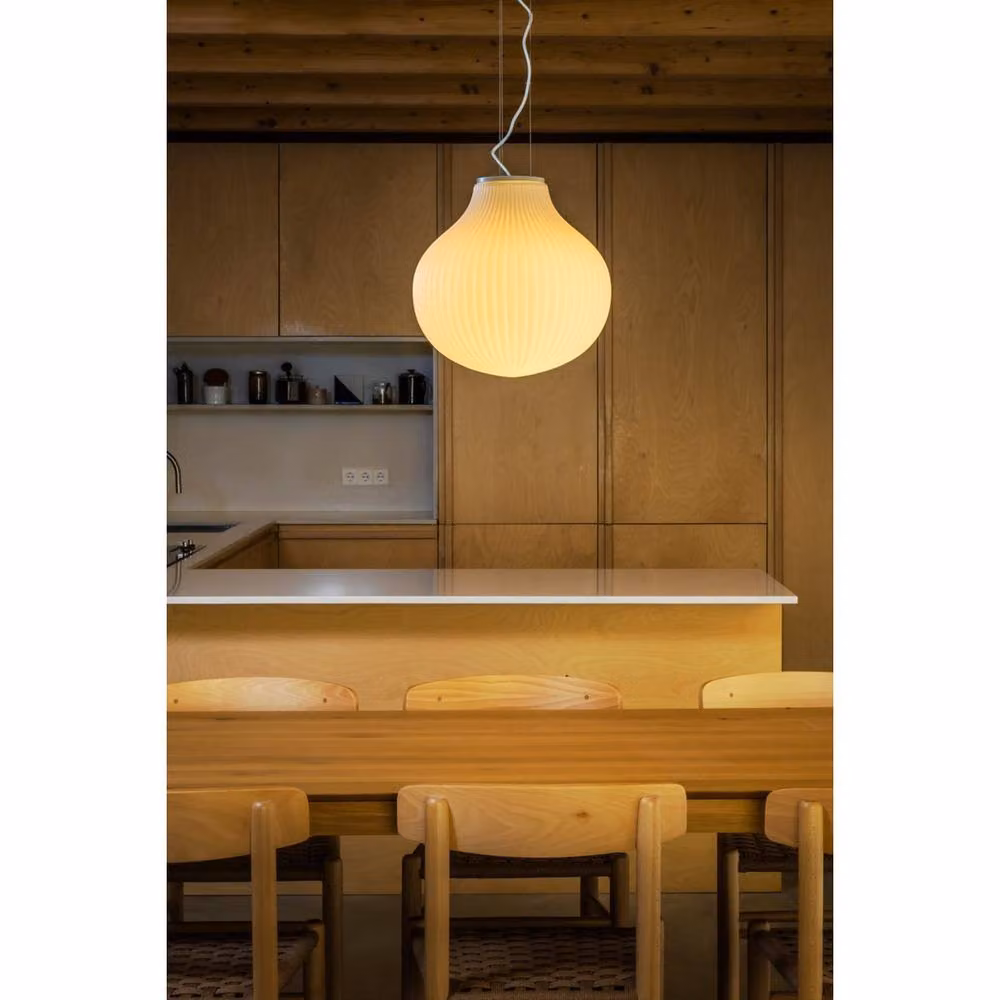 Faro Barcelona Isabelle Globe Pendant Ceiling Light, White Glass, Diameter: 40 cm – 4