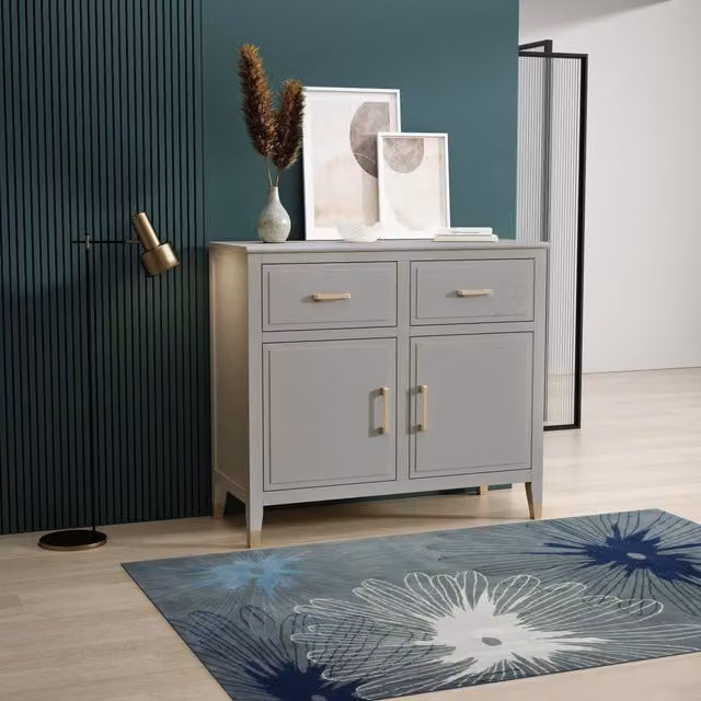 Cabinet Bits Palazzi Modern 2 Door 2 Drawer Sideboard in Matt Grey – 1
