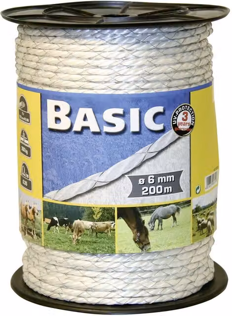 Basic White Fencing Rope with Copper Wires