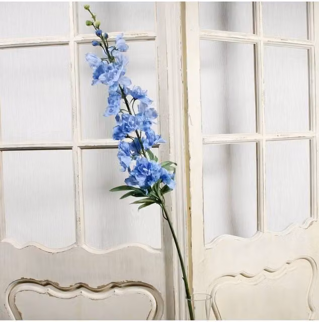 KDMD Blue Delphinium Spray Artificial Flowers, Height: 91 cm