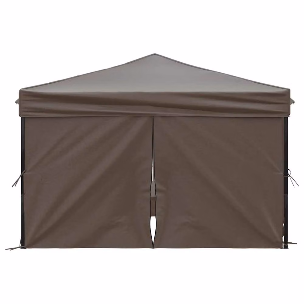 Berkfield Home Decorative Folding Party Tent with Sidewalls, Stone/Taupe, W/D/H: 3 x 3 x 2.45 m – 3