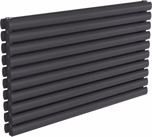 Bathroom Kingdom Nevah Anthracite Double Oval Steel Radiator, H: 59 cm, W: 100 cm – 2