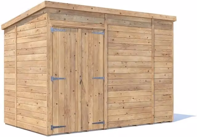 Dunster House Rustic Brown Wooden Pent Garden Storage Shed