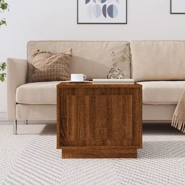 Berkfield Home Brown Oak Coffee Table, W/D/H: 51 x 50 x 44 cm – 1