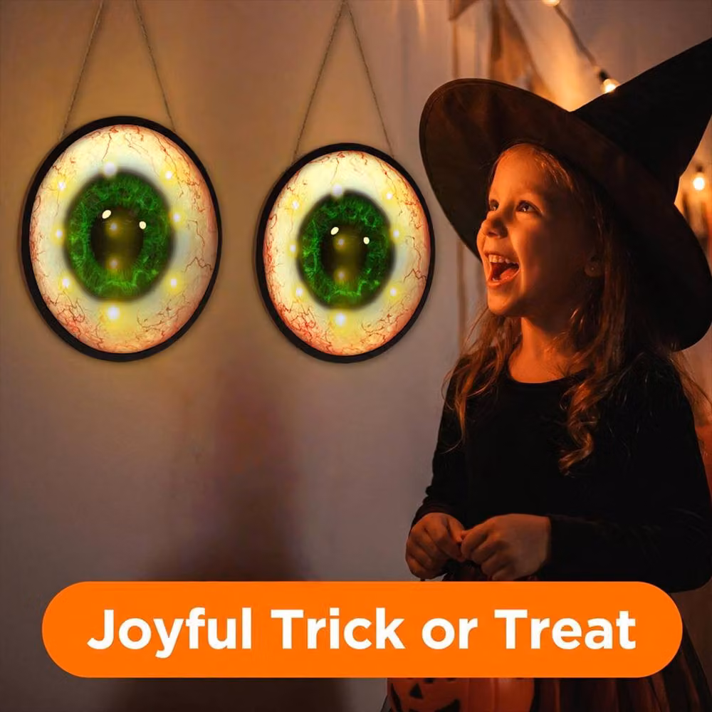 Quipulse Style 1 LED Glowing Eyeball Hanging Ornaments for Halloween Decor in Multicolour – 3