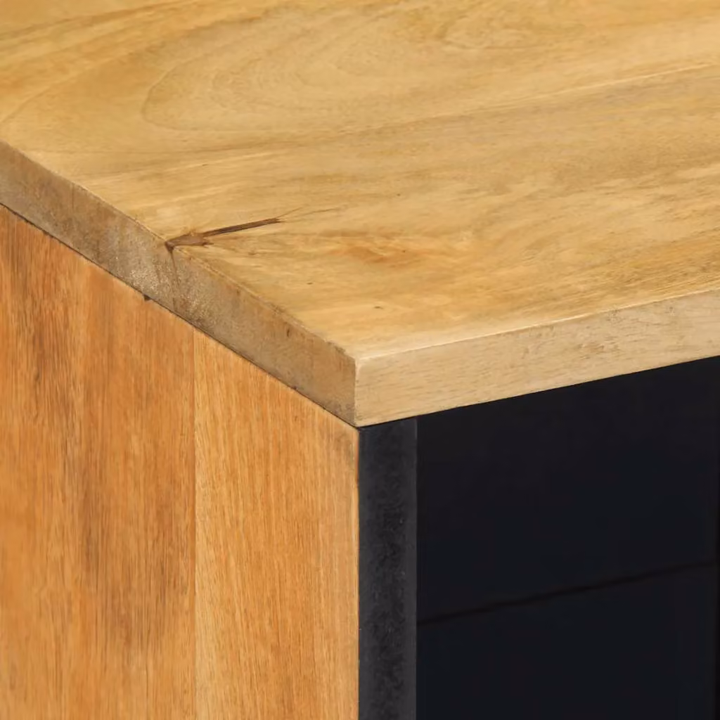 Berkfield Home Brown Mango Wood Geometric Sideboard W/D/H: 80 x 33 x 75 cm – 5